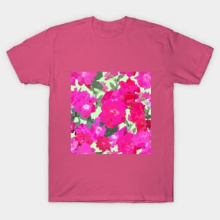 Soft Wild Roses on Pale Green T-Shirt